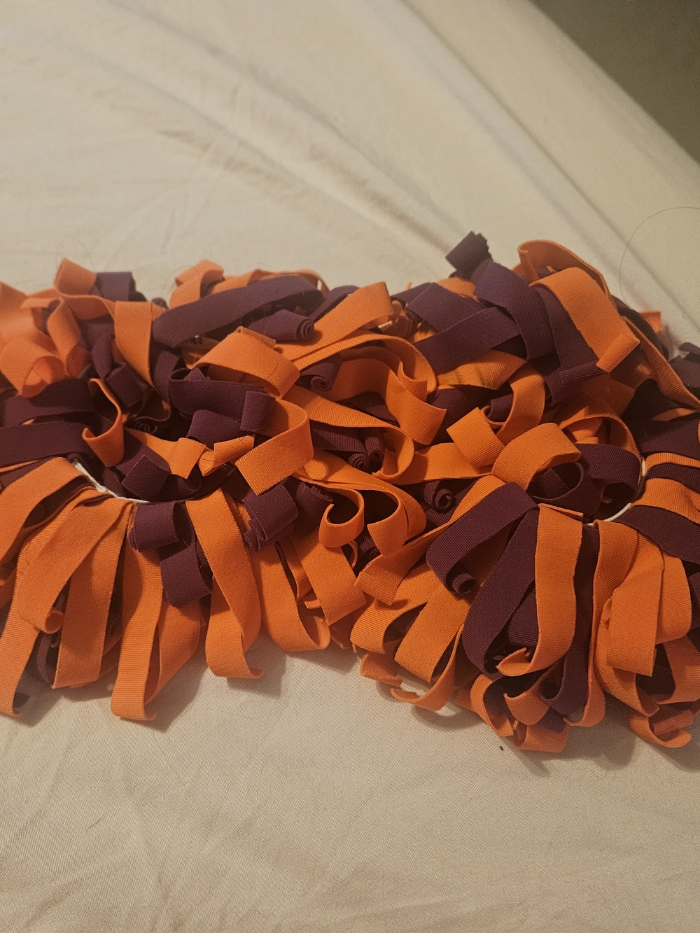 Orange and Purple PomPom Hair Ties..Vtech Colors